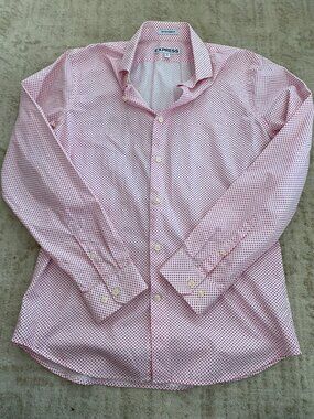Express Men’s Extra Slim Fit Pink Micro-Dot Dress Shirt